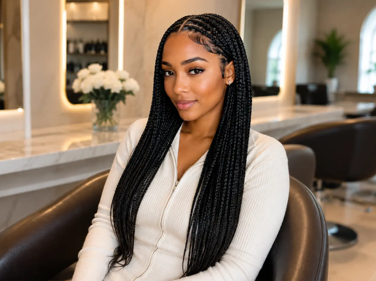 Knotless Braids style example